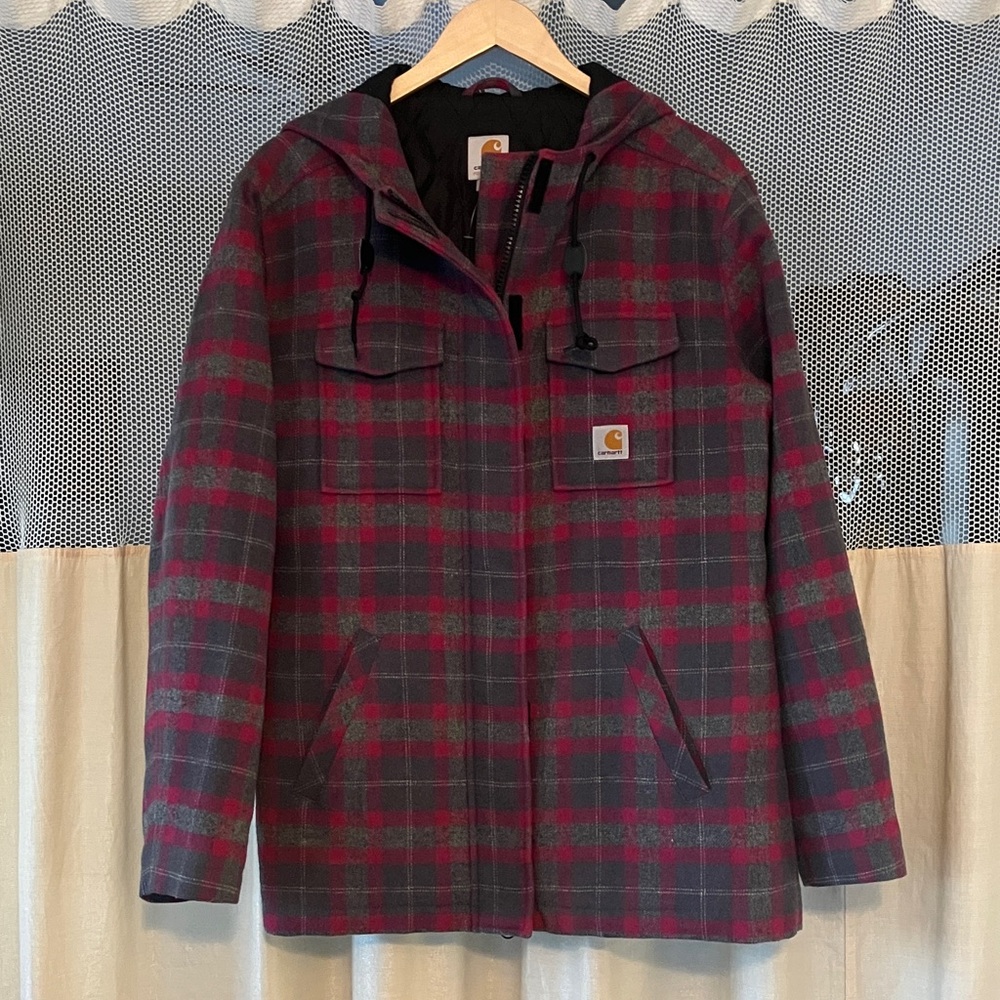 Carhartt Red and Gray Plaid Jacket